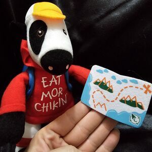 Chick-fil-A Plush Cow Doll Toy Summer 2023 Red Hoodie Traveler 9" Map Backpack